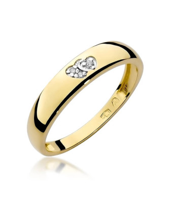 14k Gold Ring with 0.02ct Brilliant Diamond