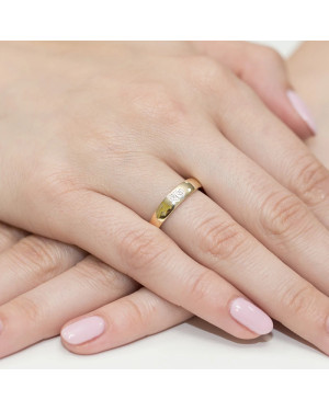 14k Gold Ring with 0.02ct Brilliant Diamond