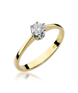 14k Gold Ring with 0.20ct Brilliant Diamond