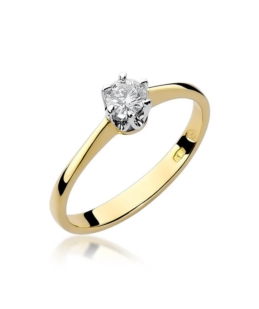 14k Gold Ring with 0.20ct Brilliant Diamond
