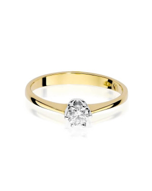 Złoty Pierścionek 14k z diamentem brylant 0,20ct
