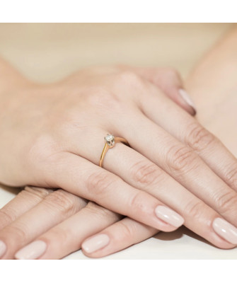 14k Gold Ring with 0.20ct Brilliant Diamond