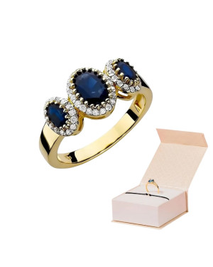 14k Gold Ring with 1.30ct Sapphire Diamond