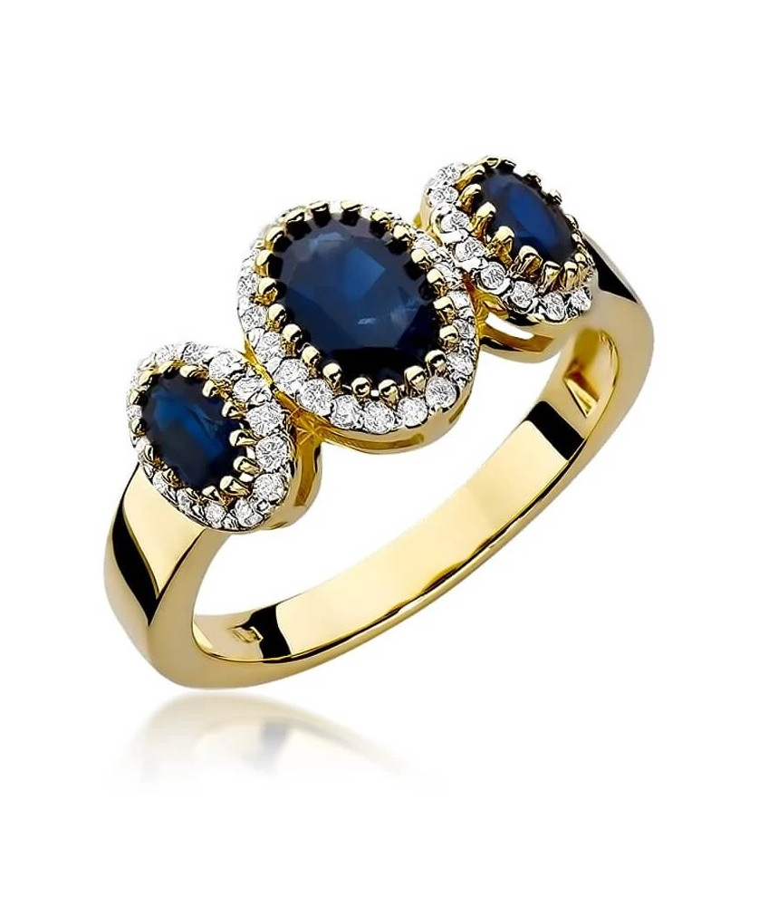 14k Gold Ring with 1.30ct Sapphire Diamond