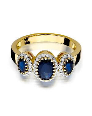 14k Gold Ring with 1.30ct Sapphire Diamond