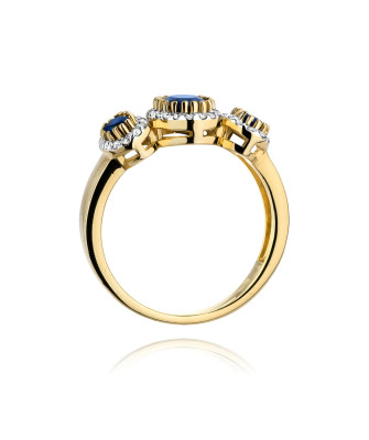 14k Gold Ring with 1.30ct Sapphire Diamond