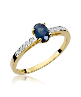 14k Gold Ring with 0.70ct Sapphire Diamond