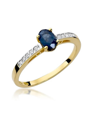 14k Gold Ring with 0.70ct Sapphire Diamond