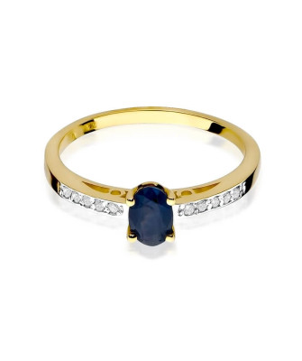 14k Gold Ring with 0.70ct Sapphire Diamond