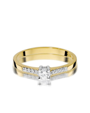 Gold Ring 14k with diamond brilliant 0.15ct