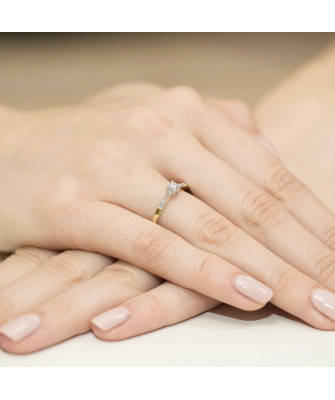 Gold Ring 14k with diamond brilliant 0.15ct