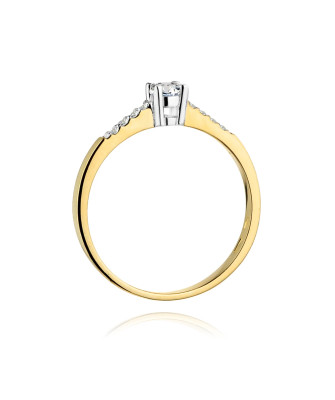 Gold Ring 14k with diamond brilliant 0.15ct