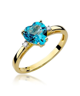 Złoty Pierścionek 14k z diamentem topaz 1,20ct