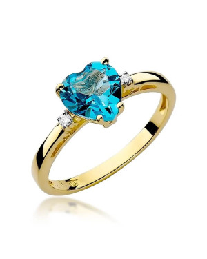 14k Gold Ring with Topaz Diamond 1.20ct