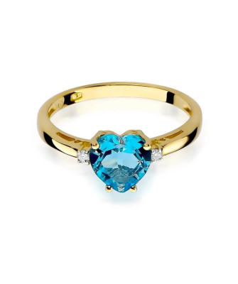 Złoty Pierścionek 14k z diamentem topaz 1,20ct