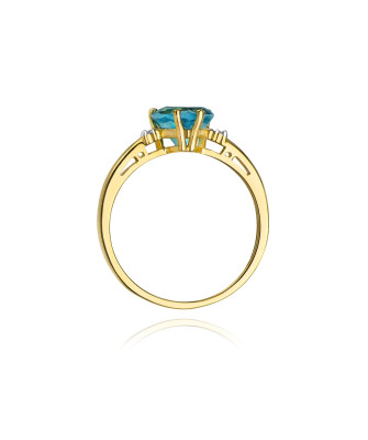 Złoty Pierścionek 14k z diamentem topaz 1,20ct