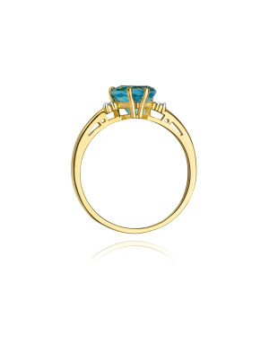 Złoty Pierścionek 14k z diamentem topaz 1,20ct