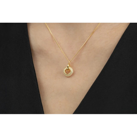 Gold-plated ring necklace with cubic zirconia SNZ028|GoldJewellery