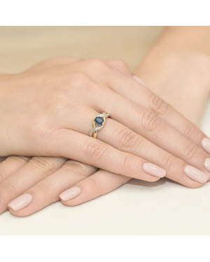 Złoty Pierścionek 14k z diamentem szafir 0,70ct
