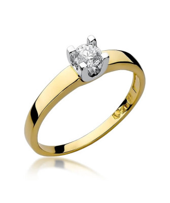 Złoty Pierścionek 14k z diamentem brylant 0,30ct