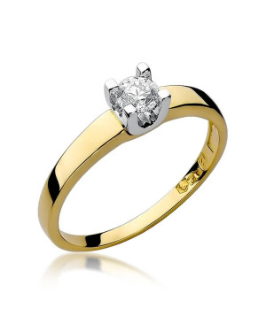Złoty Pierścionek 14k z diamentem brylant 0,30ct