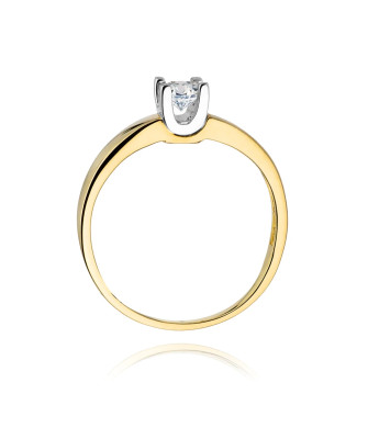 Złoty Pierścionek 14k z diamentem brylant 0,30ct