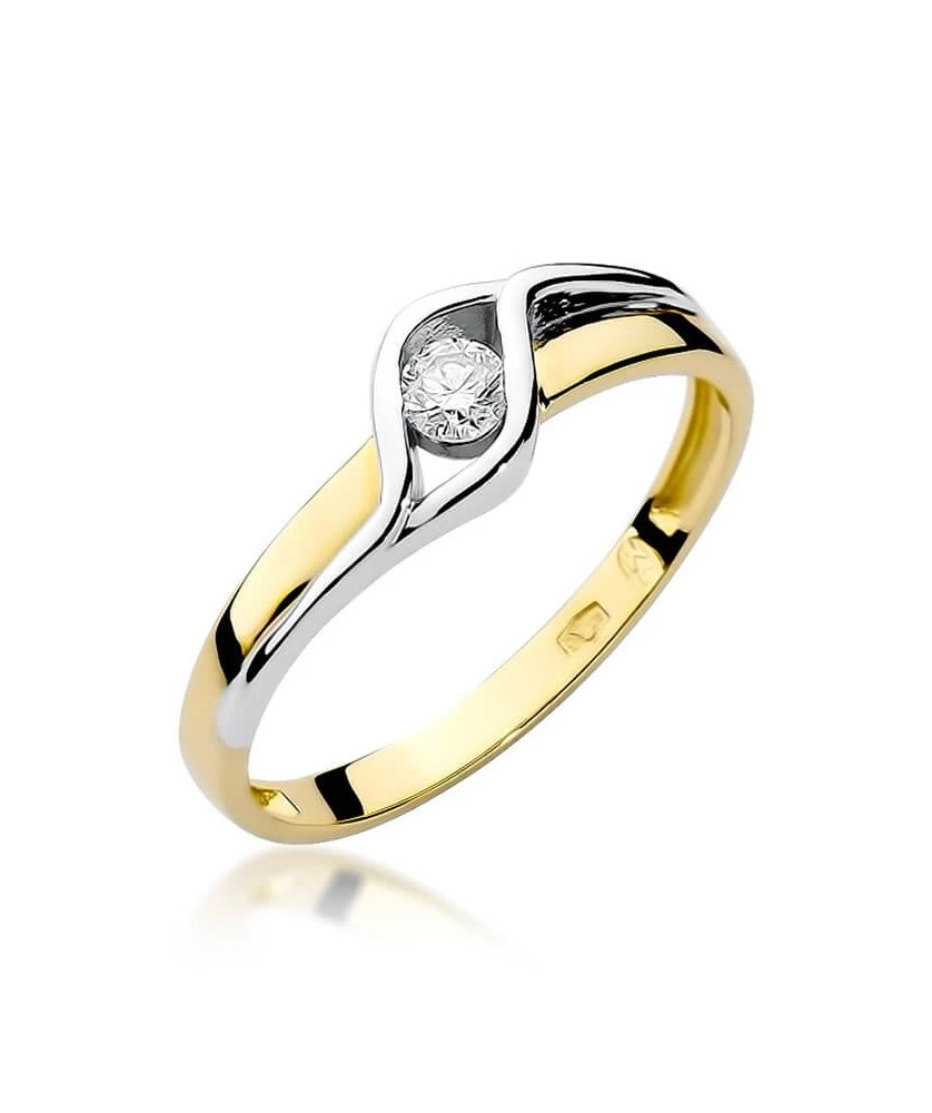 Gold Ring 14k with diamond brilliant 0.10ct