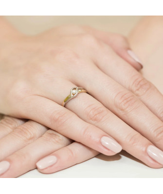 Gold Ring 14k with diamond brilliant 0.10ct