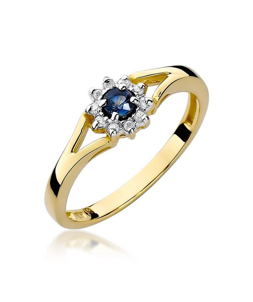 14k Gold Ring with Sapphire Diamond 0.15ct