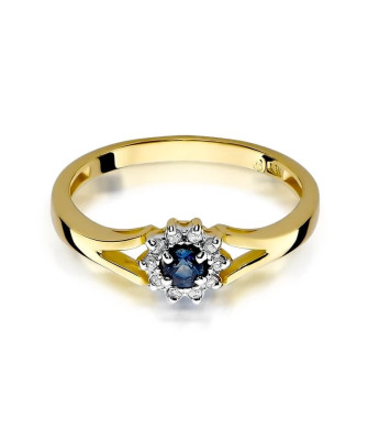 14k Gold Ring with Sapphire Diamond 0.15ct