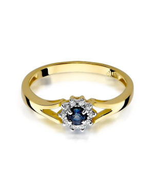14k Gold Ring with Sapphire Diamond 0.15ct
