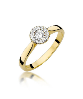 14k Gold Ring with 0.12ct Brilliant Diamond