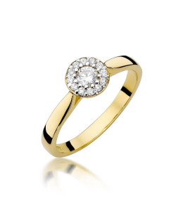 14k Gold Ring with 0.12ct Brilliant Diamond