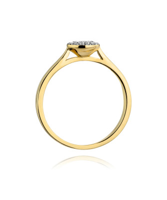 Złoty Pierścionek 14k z diamentem brylant 0,12ct
