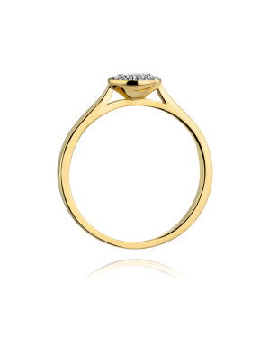 Złoty Pierścionek 14k z diamentem brylant 0,12ct