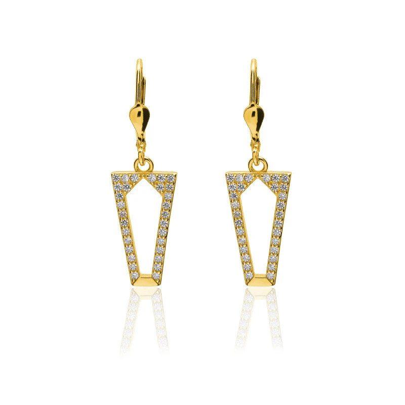 Gold-plated silver cubic zirconia earrings SKZ.26| GoldJewellery