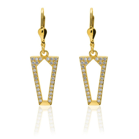 Gold-plated silver cubic zirconia earrings SKZ.26| GoldJewellery