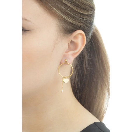 Gold-plated silver heart hoop earrings with cubic zirconia SKZ.29| GoldJewellery