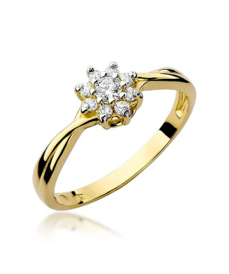 Złoty Pierścionek 14k z diamentem  0,22ct