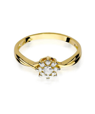 Złoty Pierścionek 14k z diamentem  0,22ct