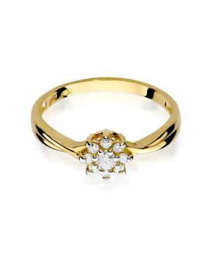 Złoty Pierścionek 14k z diamentem  0,22ct