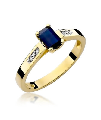 Złoty Pierścionek 14k z diamentem szafir 0,60ct