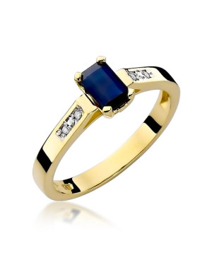 Złoty Pierścionek 14k z diamentem szafir 0,60ct