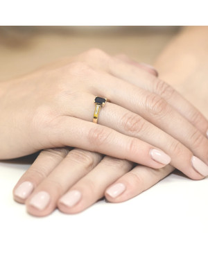 Złoty Pierścionek 14k z diamentem szafir 0,60ct