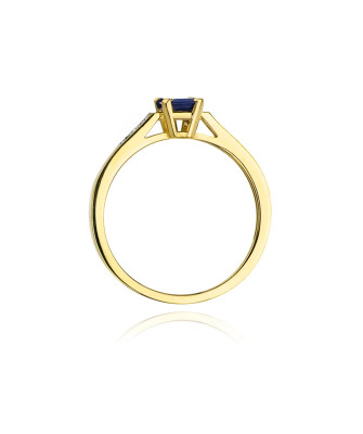 Złoty Pierścionek 14k z diamentem szafir 0,60ct