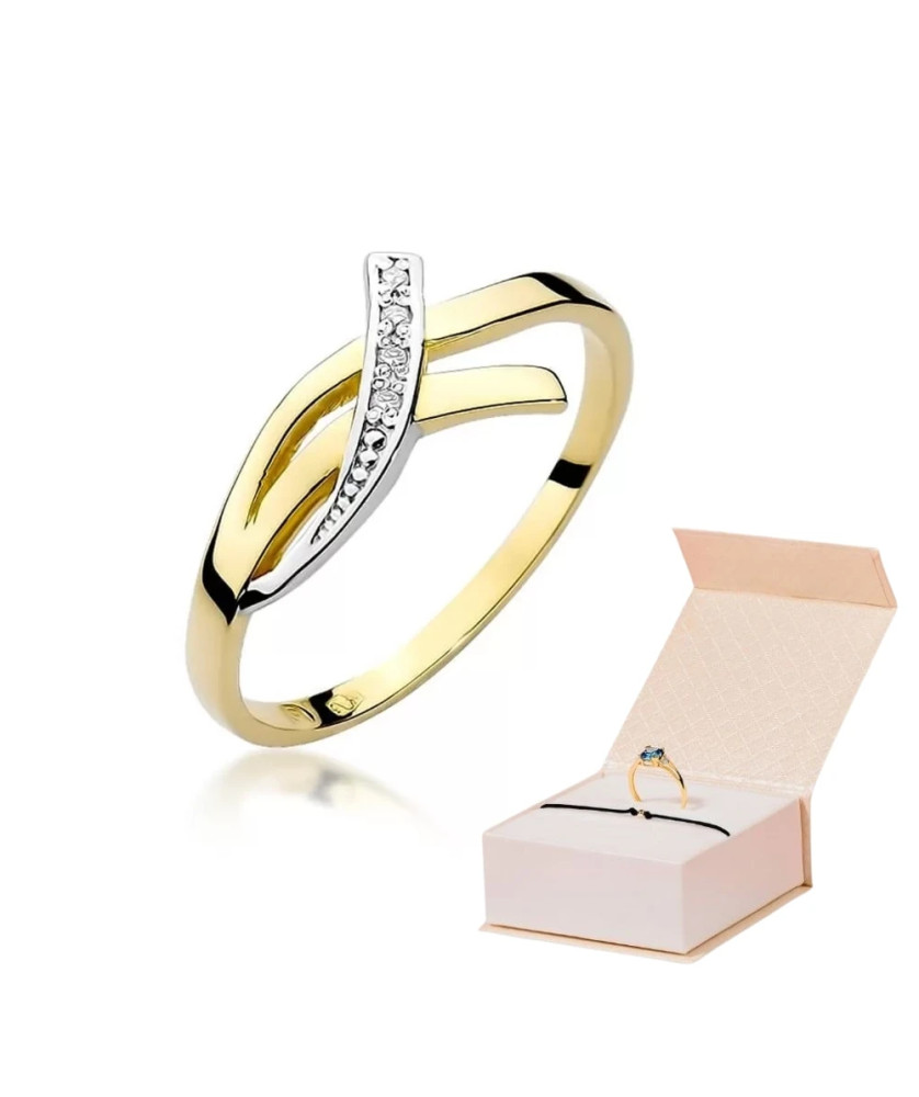 14k Gold Ring with Diamond Brilliant 0.02ct
