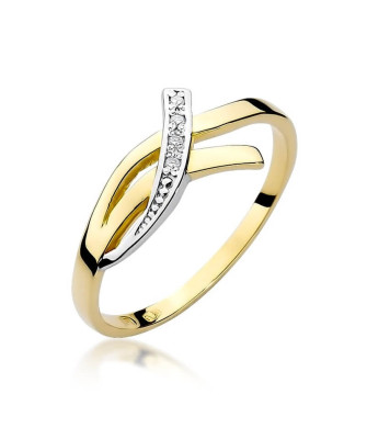 14k Gold Ring with Diamond Brilliant 0.02ct