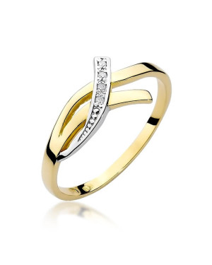 Złoty Pierścionek 14k z diamentem brylant 0,02ct