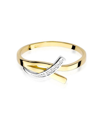 14k Gold Ring with Diamond Brilliant 0.02ct