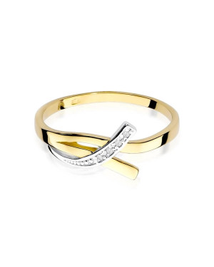 14k Gold Ring with Diamond Brilliant 0.02ct